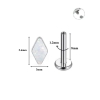 Titan / Khuyên tai đá opal hình thoi - 3 màu 1.2*8mm