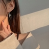 Khuyên tai đẹp cho nữ tòn ten hình móc khóa trái tim