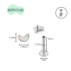 Khuyên tai mặt trăng đá opal - Titan - 2 màu - 1.2*8mm