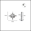 Titanium / Khuyên tai Sao Trắng Basic 1.2*8mm