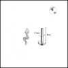 Titanium / Khuyên tai Snake đá trắng 1.2*8mm