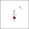 Titanium / Khuyên tai vertical đá - 2 màu - 1.2*8mm