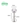 Khuyên thẳng cơ bản ren trong 14 size - Titan
