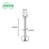 Khuyên thẳng cơ bản ren trong 14 size - Titan