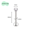 Khuyên thẳng cơ bản ren trong 14 size - Titan