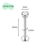 Khuyên thẳng cơ bản ren trong 14 size - Titan