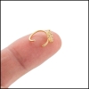 Khuyên tròn 3 đá lấp lánh màu vàng - 1.2*8mm/ok365vip