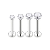 Thép không gỉ 316L / Bông tai tròn đá trắng ren trong (nhiều size)