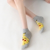 Vớ (tất) cổ ngắn màu xám hoạt tiết Pikachu