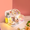 Bộ Lắp Ghép Mô Hình Gỗ Nhà Búp Bê 2 Tầng Gác Lửng Know Me Cá Voi, DIY Miniature House Clever Box