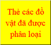 Thẻ các đồ vật đã được phân loại