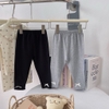 SET 2 QUẦN LEGGING DÀI BÉ GÁI ĐEN GHI