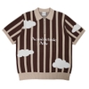 ADLV CLOUD LOGO SHORT SLEEVE KNIT BROWN