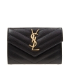 SAINT LAURENT WALLETS 414404 BOW01 1000 SHORT BUTTON WALLET