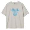 Life Work Basic Face Dog T-Shirt Grey