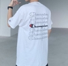 CHAMPION TAGLESS GRAPHIC FRONT LOGO 7 LINES TEE WHITE