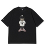 LIFE WORK Hip Dog Applique Short Sleeve T-Shirt Black LW232TS106