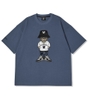 LIFE WORK Hip Dog Applique Short Sleeve T-Shirt Dark Navy LW232TS106