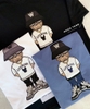 LIFE WORK Hip Dog Applique Short Sleeve T-Shirt Dark Navy LW232TS106