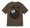 STUSSY 8 BALL PIG DYED TEE - COFFEE