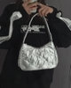 Adidas Silver Puffy Satin Mini Shoulder Bag