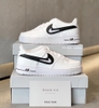 Nike Air Force 1 Low Cut Out Swoosh White Black (GS)