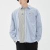 ROMANTIC CROWN DOUBLE BUTTON OXFORD SHIRT_BLUE