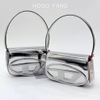 Diesel 1DR Shoulder Bag Mirrored Leather Silver