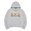 ADLV THREE BOUCLE BEAR HOODIE LIGHT GREY