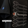 CHAMPION TAGLESS GRAPHIC FRONT LOGO 7 LINES TEE BLACK