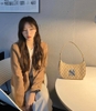MLB MONOGRAM HOBO BAG NEW YORK YANKEES BEIGE