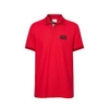 Polo Burberry Logo Applique Cotton Pique Polo Shirt Red