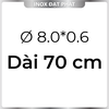 Ống Inox Tròn 304 Phi 8.0 mm, Độ dày 0.6 mm