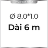 Ống Inox Tròn 304 phi 8.0 mm, Độ dày 1.0 mm