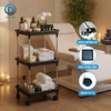 Kệ 3 tầng có bánh xe để đồ đa năng LD-3644, kệ đẩy gia đình, spa, tiệm nail gội đầu khung INOX không rỉ