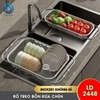 Rổ Inox treo bồn rửa chén, khay úp chén, khay rửa rau có thể điều chỉnh kích thước LD-2448