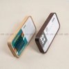 Bảng Quét Mã QR Để Bàn Khung Gỗ Sồi Nga Hút Nam Châm Kẹp Mica Chữ Nhật