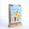 MENU GỖ SIZE A4, A5 KHOEN TRÒN CÓ ĐẾ GỖ SỒI, MENU DÀY 1CM - LUXI DECOR