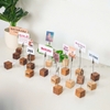 Đế Gỗ Kẹp Tên Bánh, Hình Ảnh, Tên Sản Phẩm - Có Khắc Logo - Luxi Decor