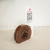GIÁ GỖ ĐỂ MENU, QR HÌNH TRÒN SANG TRỌNG, ĐẸP, FREE KHẮC LOGO LUXI DECOR.