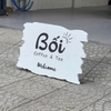 Bảng Hiệu Gỗ Thông Sơn Trắng In UV Logo 2 Mặt Cho Quán Cafe Shop