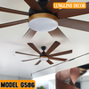 Quạt trần 8 Cánh siêu gió mạnh mẽ, ABS vân gỗ cao cấp sang trọng - MODEL G586