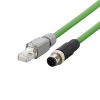 Cable: 10/100 Mbps RJ45 to M12 1 mét