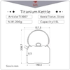 Bảng thông số Titanium Kettle Ti3907 1500ml kèm sơ đồ kích thước