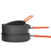 Bộ nồi dã ngoại Fire-Maple xếp chồng, tay cầm gập màu cam, chụp góc khác