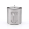 Ca titanium Keith 550ml không nắp, tay cầm gập, chụp nghiêng