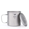 Ca titanium Keith 650ml có nắp và tay cầm gập, chụp nghiêng
