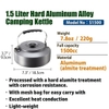 Campingmoon S1500 Ấm Đun Nước Bằng Nhôm (1,5 Lít) Cắm Trại