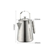 Campingmoon SW-6 BKSW-6 Ấm Đun Nước Bằng Thép Không Gỉ (1,5 Lít)