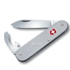 Dao cắm trại đa năng Victorinox Alox Bantam vỏ nhôm bạc, mở lưỡi dao và móc mở nắp